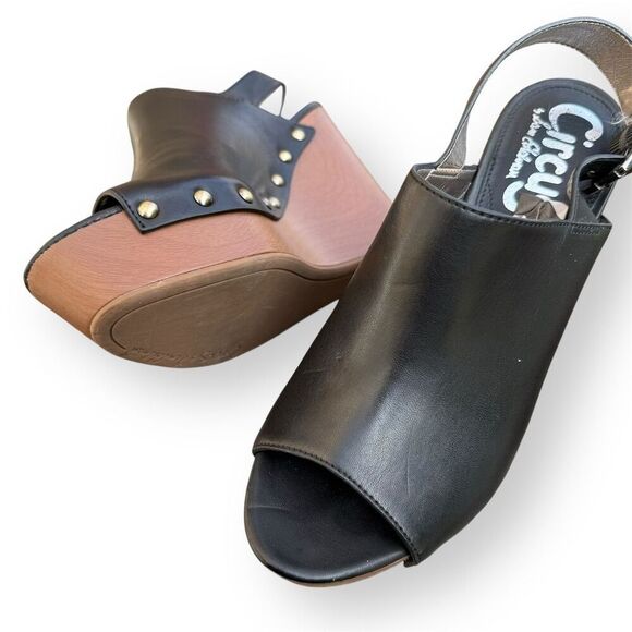 Circus by Sam Edelman Clara Black Platform Wedge Sandals Size 8M - Picture 2 of 10